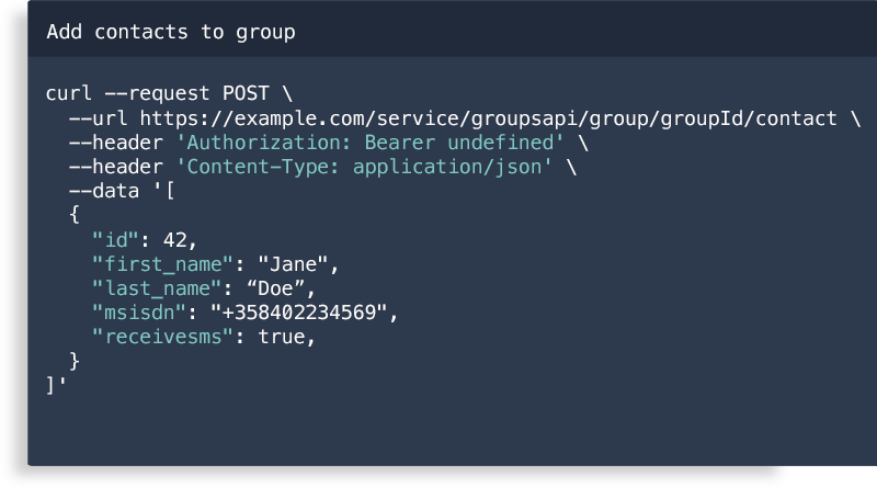 Groups API